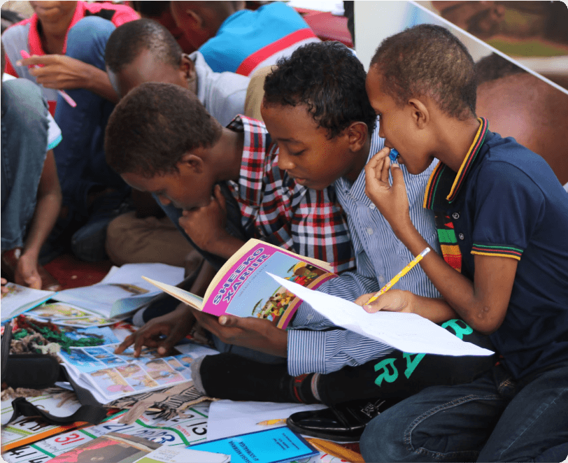 Students studying